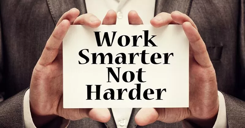 construction productivity symbolized by "work smarter not harder" slogan