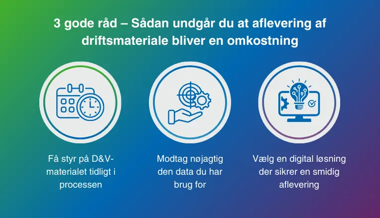 3 gode råd – Sådan undgår du at aflevering af driftsmateriale bliver en omkostning
