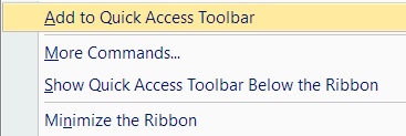 Add to Quick Access Toolbar