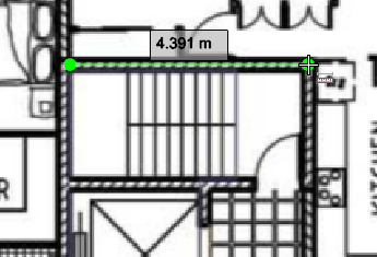 Measuring interior walls in point mode