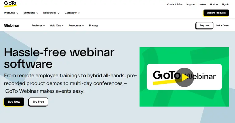 Webinar enterprise application: GoToWebinar