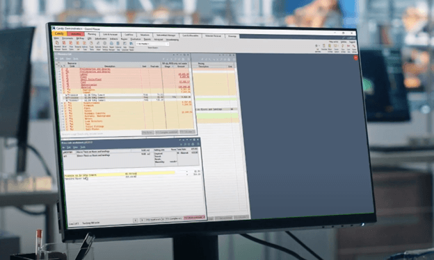 RIB Candy construction estimating software on a desktop