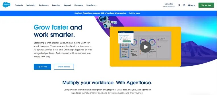 Enterprise application example for CRM software: Salesforce