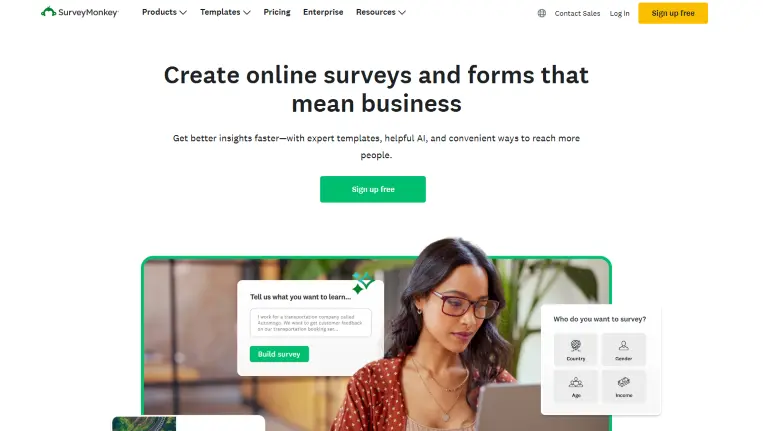 Survey software example: SurveyMonkey