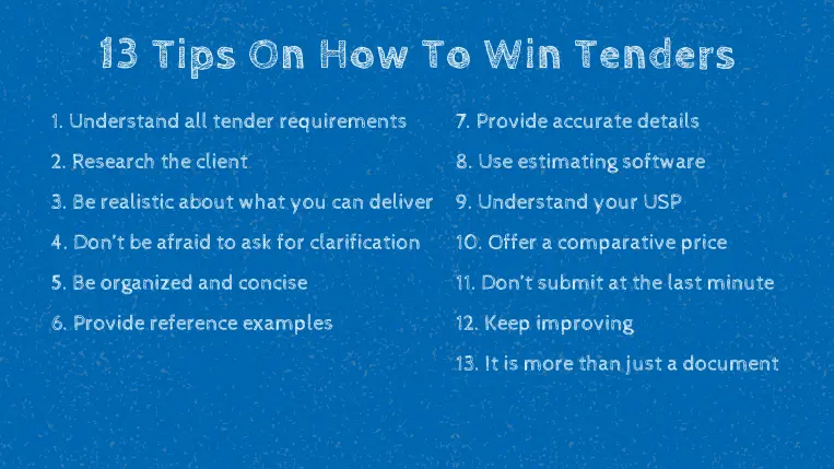 13 tips on how to win tenders in construction