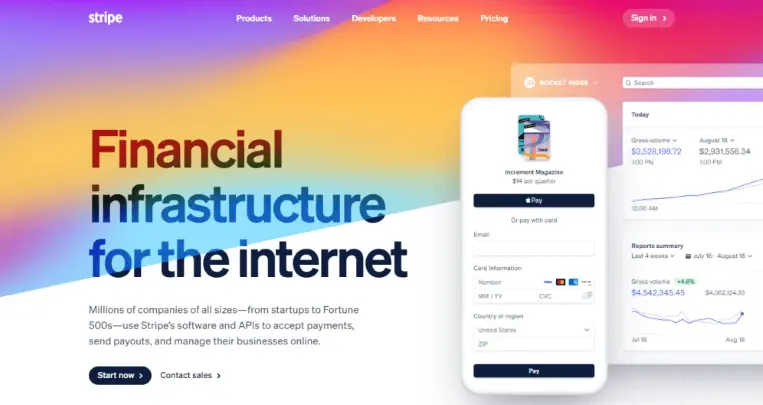 Online payment software Stripe