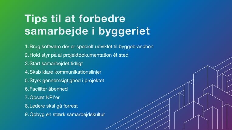 tips til at forbedre samarbejde i byggeriet