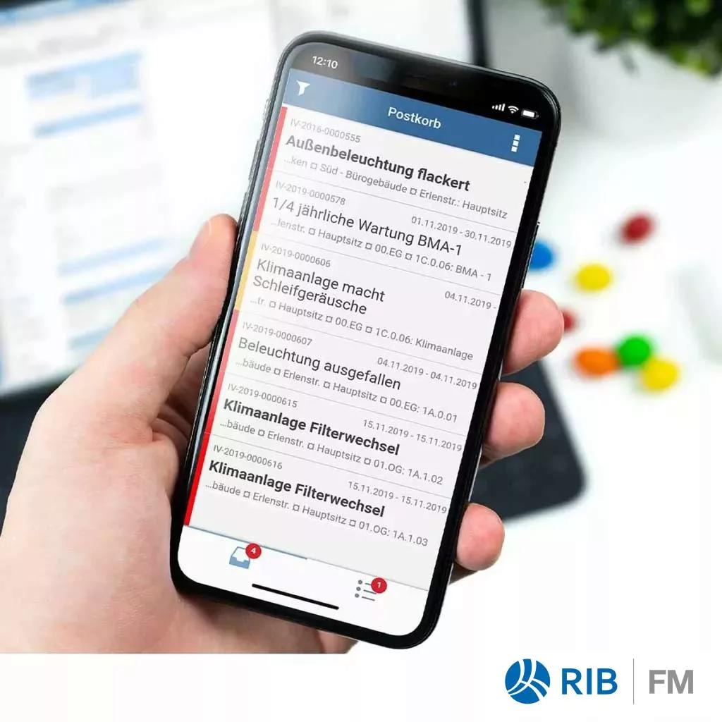 RIB FM Zusammenführung von Daten Handy