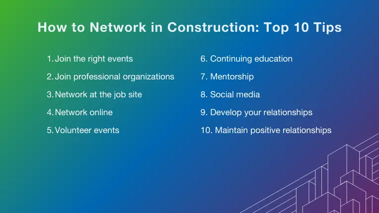 Tips for effective construction networking