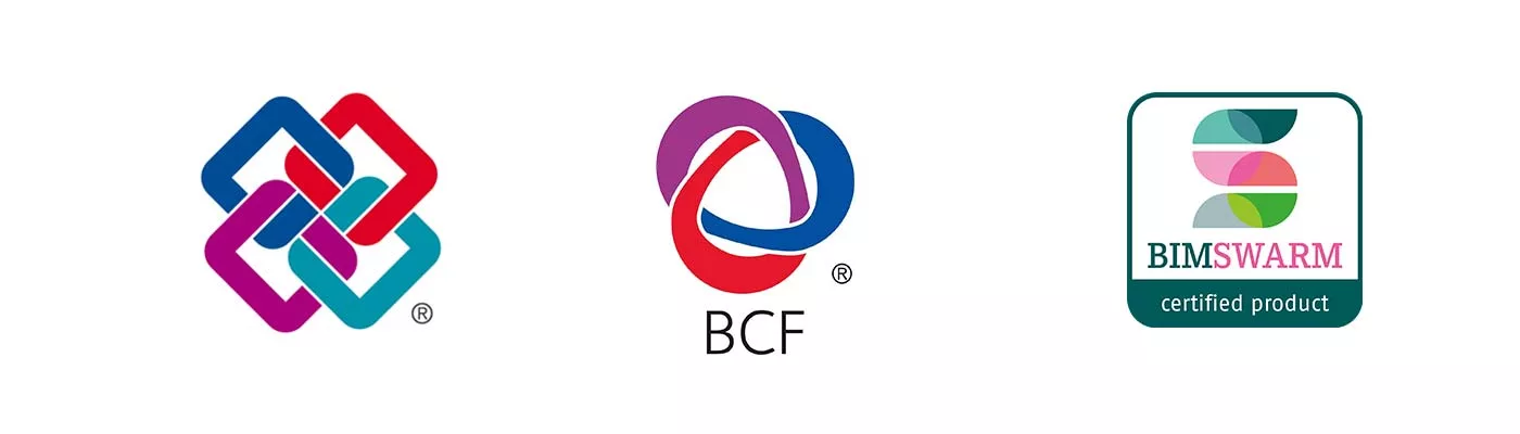 Hinweis auf zertifizierte BIM-Standards: RIB iTWO unterstützt klare Datenstrukturen, BCF-Kommunikation und ist BIMSWARM-zertifiziert für zuverlässige BIM-Prozesse
