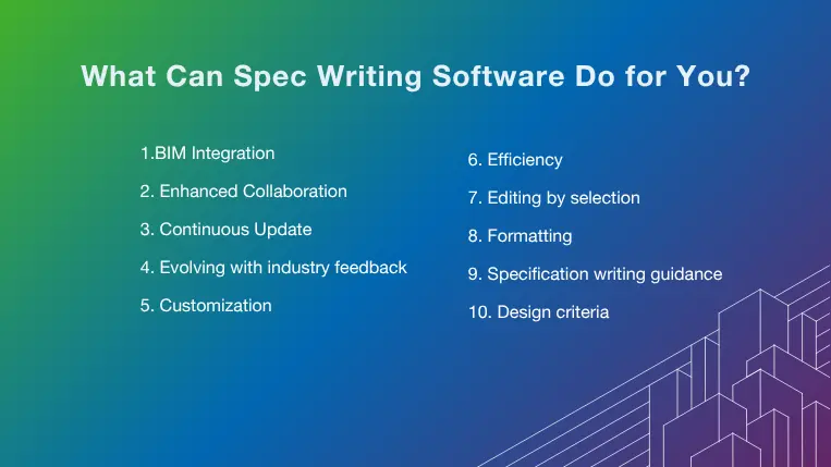 Top 10 specification writing software features