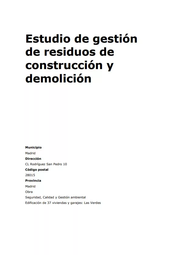 Estudio de gestión de residuos de construcción y demolición