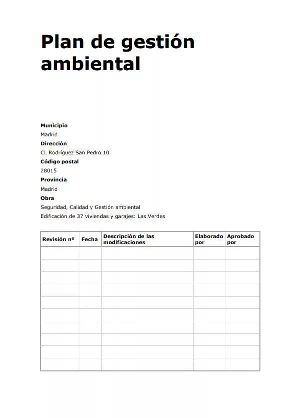 Plan de gestión ambiental