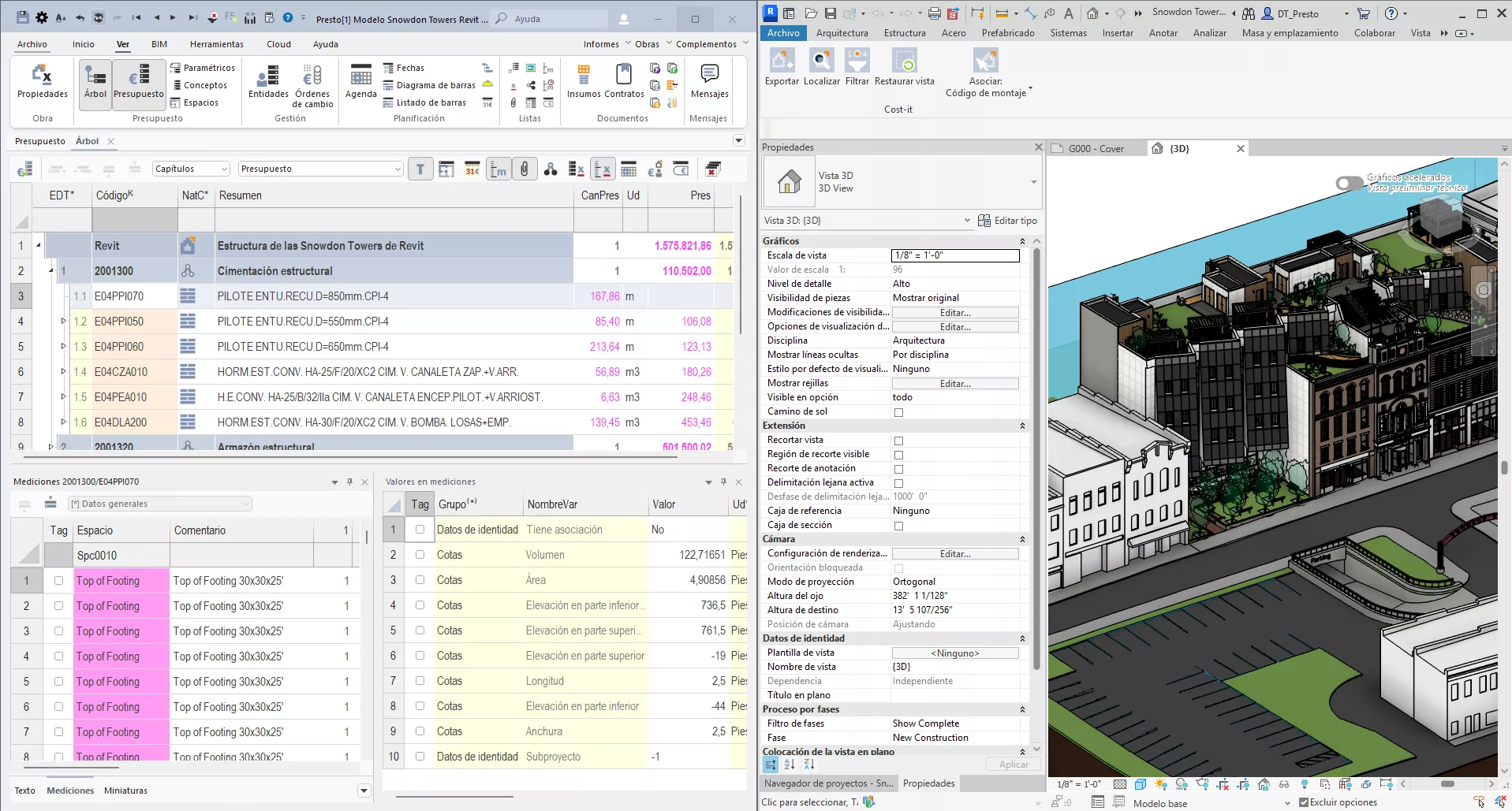 Medir un modelo Revit con Cost-it y Presto